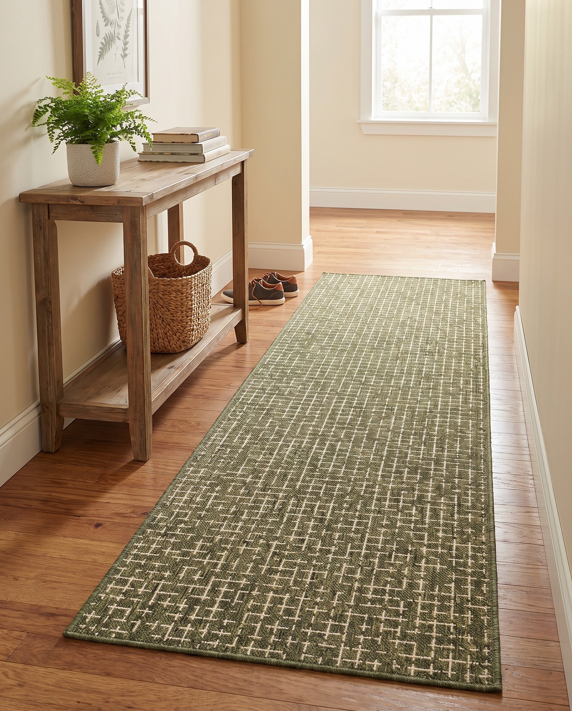 2' x 8' Easy-Clean Checkered Indoor / Outdoor Runner Rug
