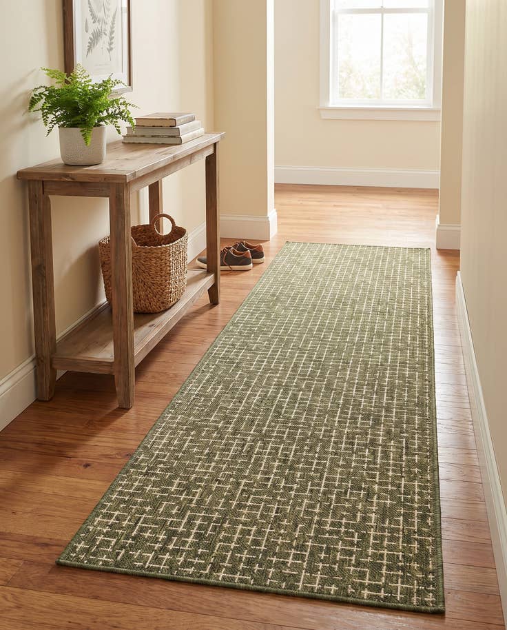 Detail image of 2' x 8' Easy-Clean Checkered Indoor / Outdoor Runner Rug