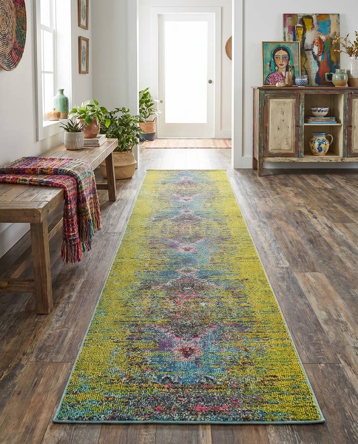 Detail image of 2' 7 x 10' Washable Arte Runner Rug