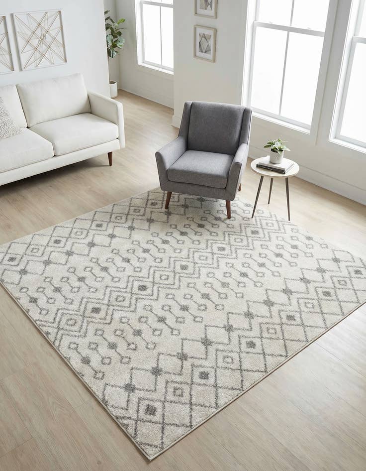 Detail image of 5' 3 x 5' 3 Moroccan Trellis Square Rug