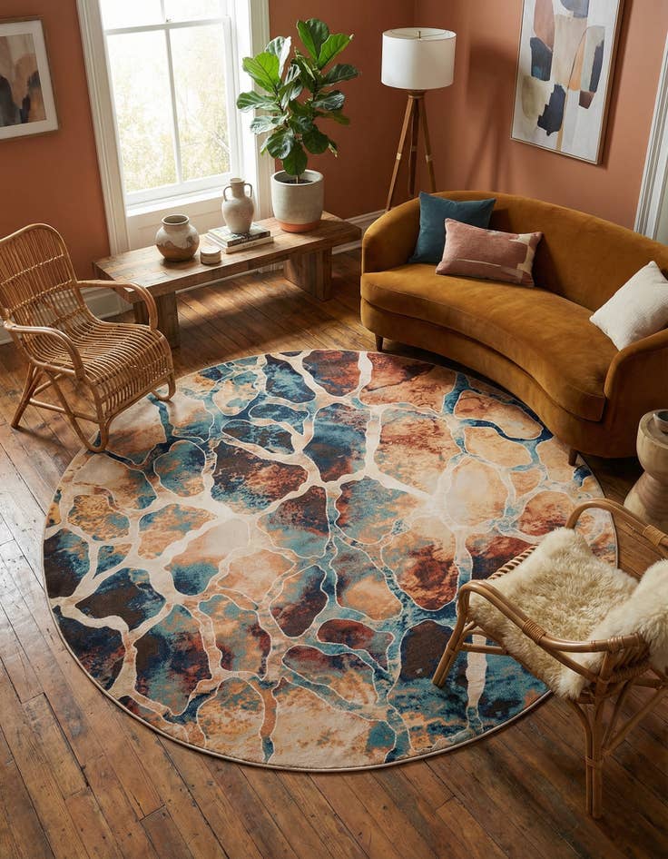 Detail image of 7' 10 x 7' 10 Gossamer Round Rug