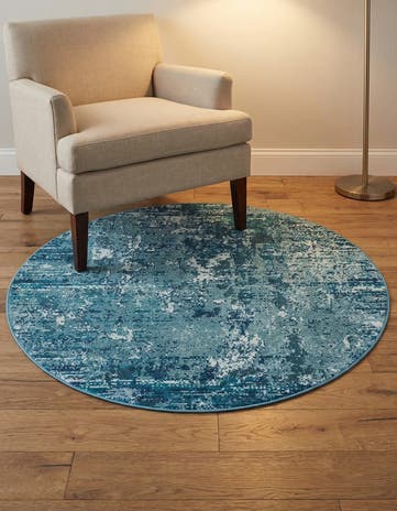 Blue Starlight Round Rug