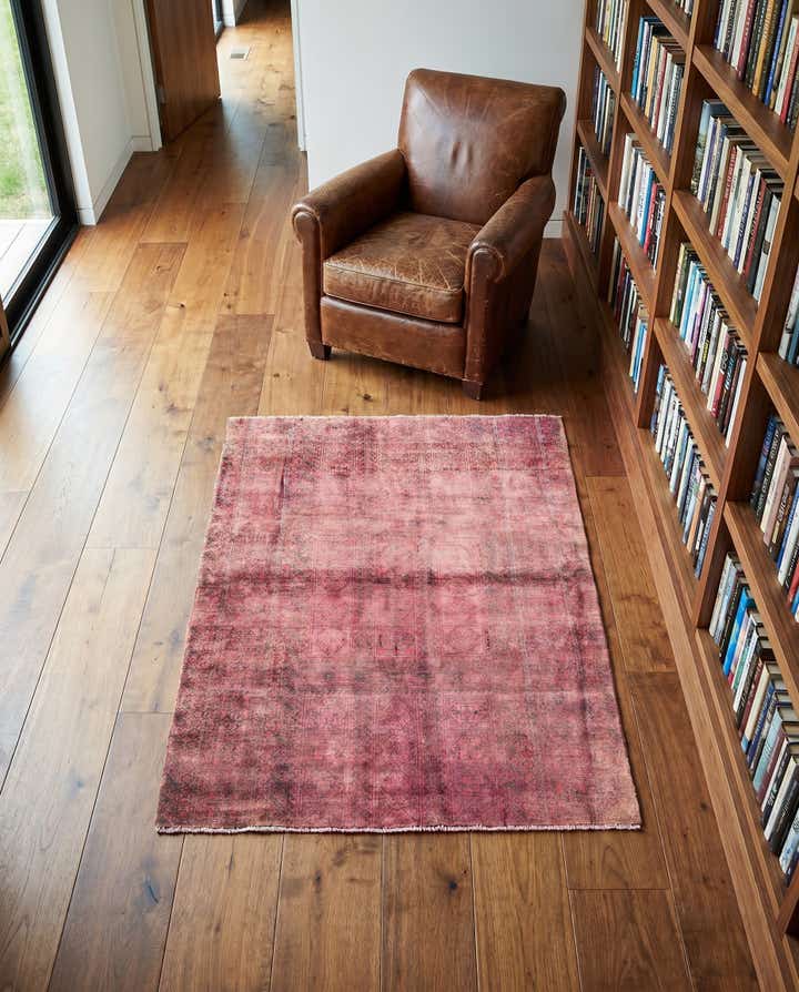 4' 3 x 5' Hand Knotted Ultra Vintage Persian Wool Rug