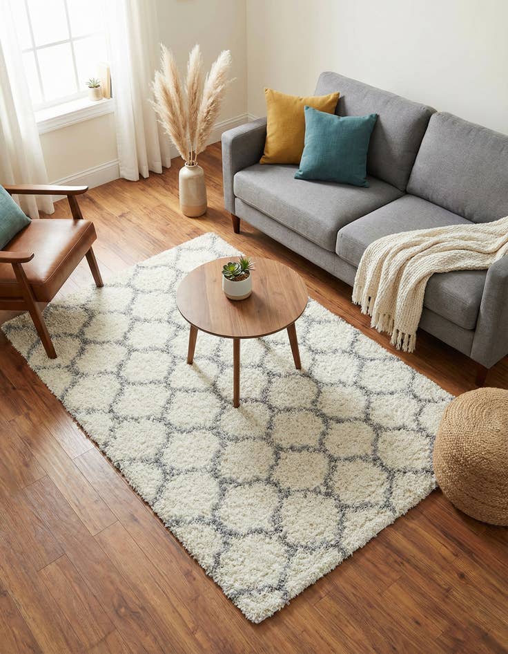 Detail image of  4' x 6' Lattice Shag Rug