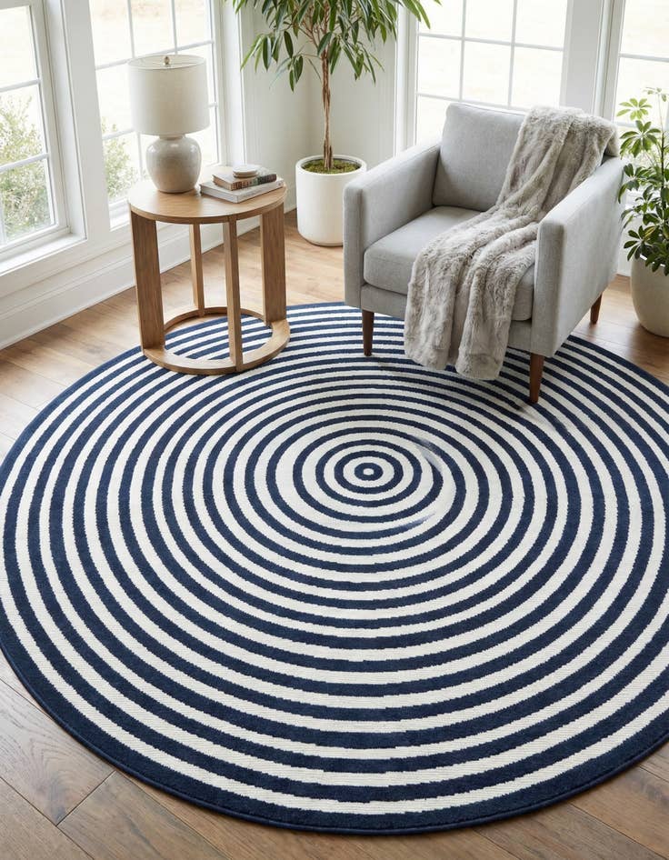 Detail image of 8' x 8'  Washable Sabrina Soto Prescott Indoor / Outdoor Round Rug