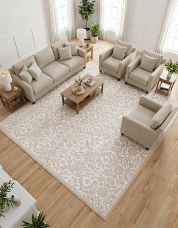 Snow White Nepal Square Rug