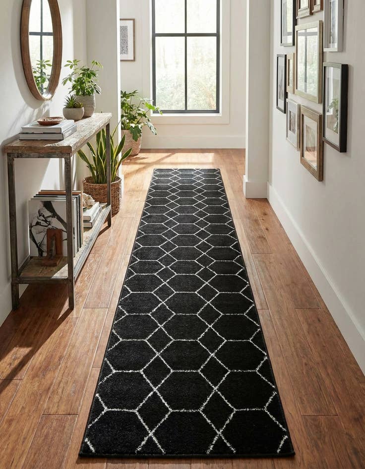 Detail image of 2' x 13' Lattice Frieze Runner Rug