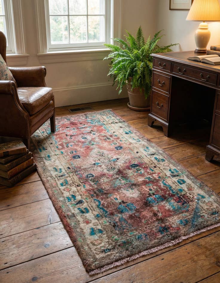 Detail image of 2' 9 x 5' 3 Hand Knotted Ultra Vintage Persian Wool Rug