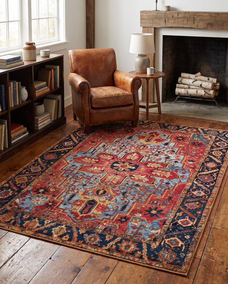 Detail image of 5' x 7' Easy-Clean Traditional Indoor / Outdoor Rug