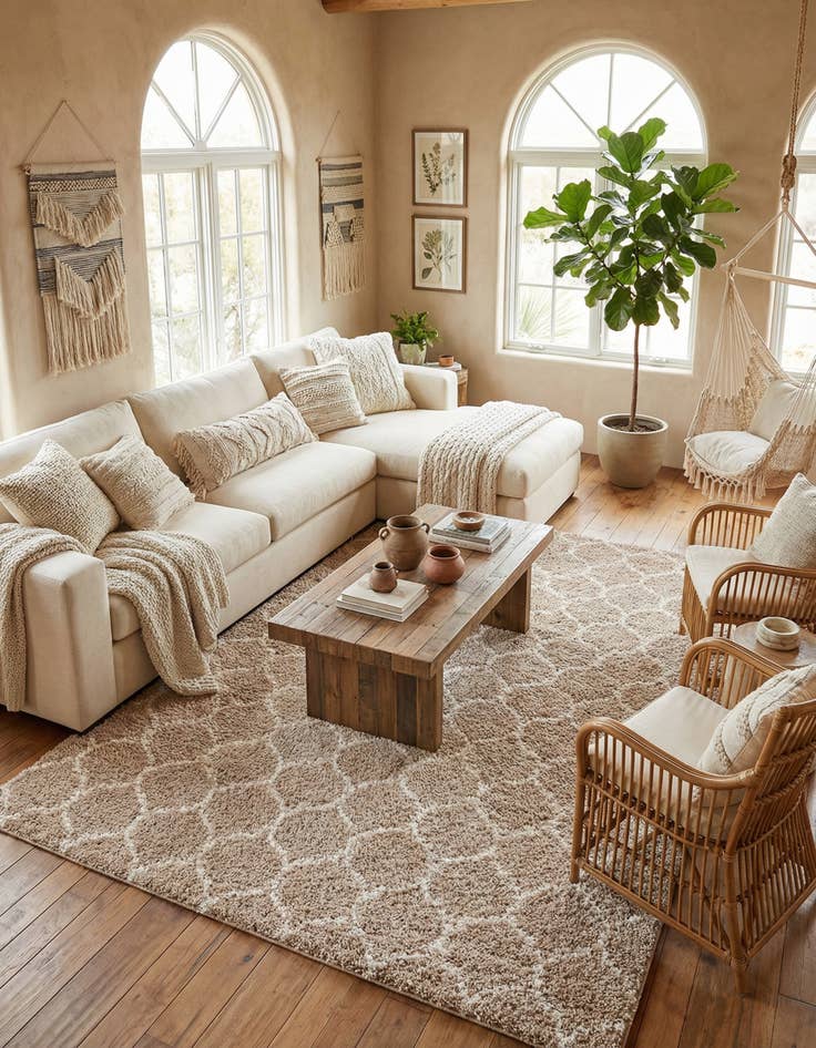 Detail image of 9' x 12' Trellis Shag Rug