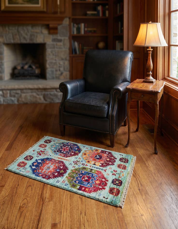 Detail image of 2' x 3' 4 Hand Knotted Ariana Ziegler Rug
