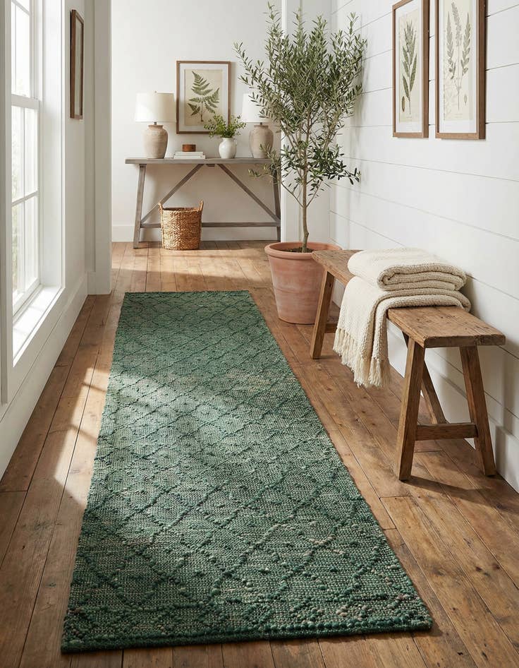 Detail image of 2' 7 x 13' 11  Hand Woven Larsa Jute Runner Rug