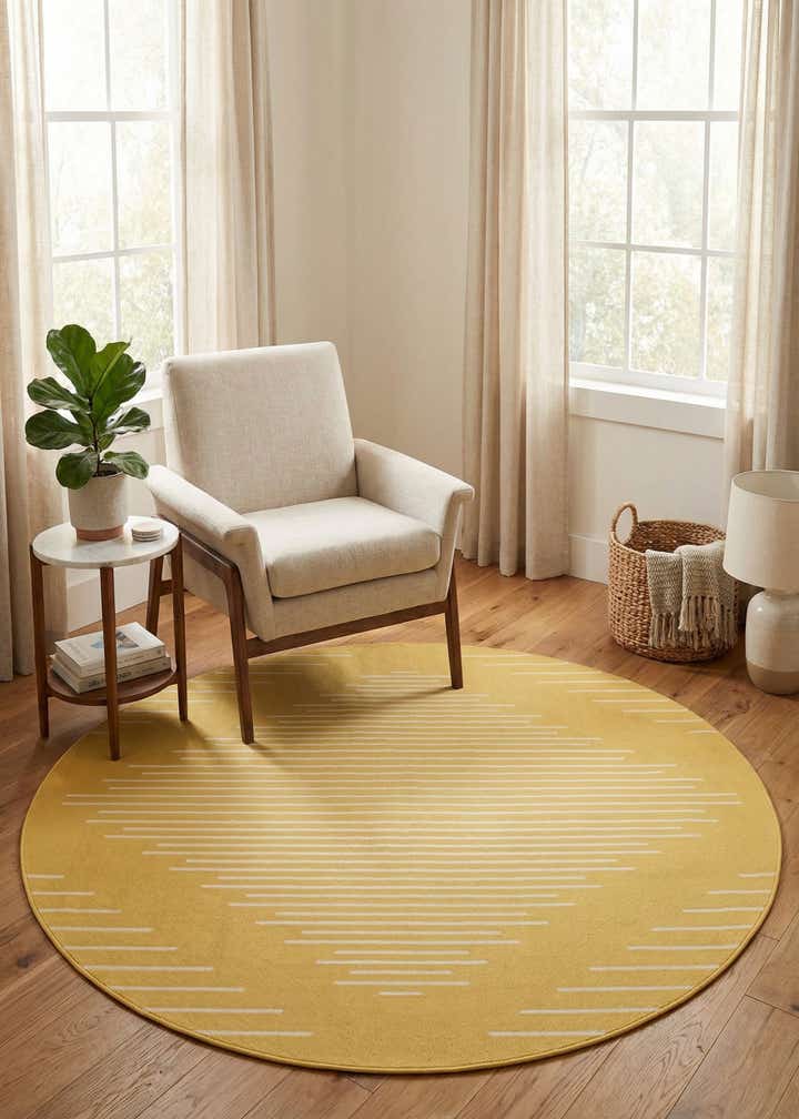 7' 10 x 7' 10 Easy-Clean Modern Indoor / Outdoor Round Rug