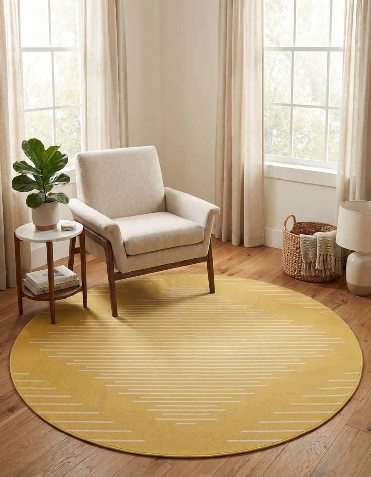 Detail image of 7' 10 x 7' 10 Washable Modern Indoor / Outdoor Round Rug