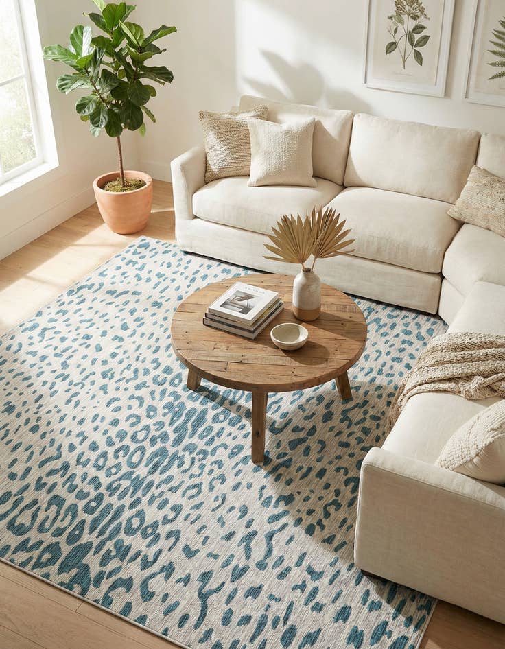 Detail image of 10' x 10'  Washable Safari Indoor / Outdoor Square Rug