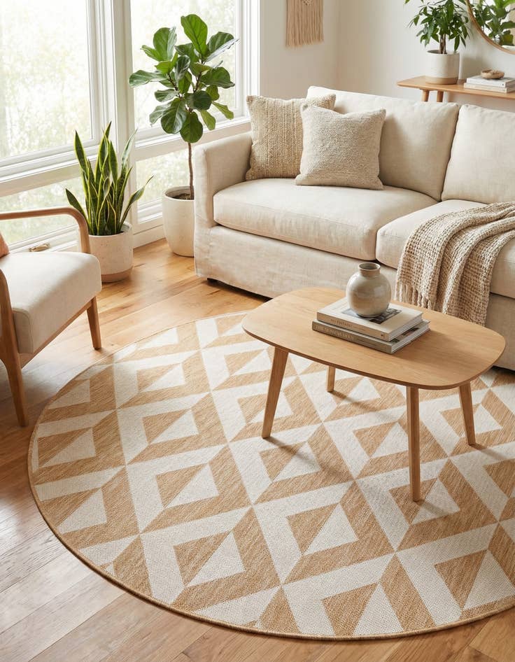 Detail image of 6' 7 x 6' 7 Washable Jill Zarin Napa Indoor / Outdoor Round Rug