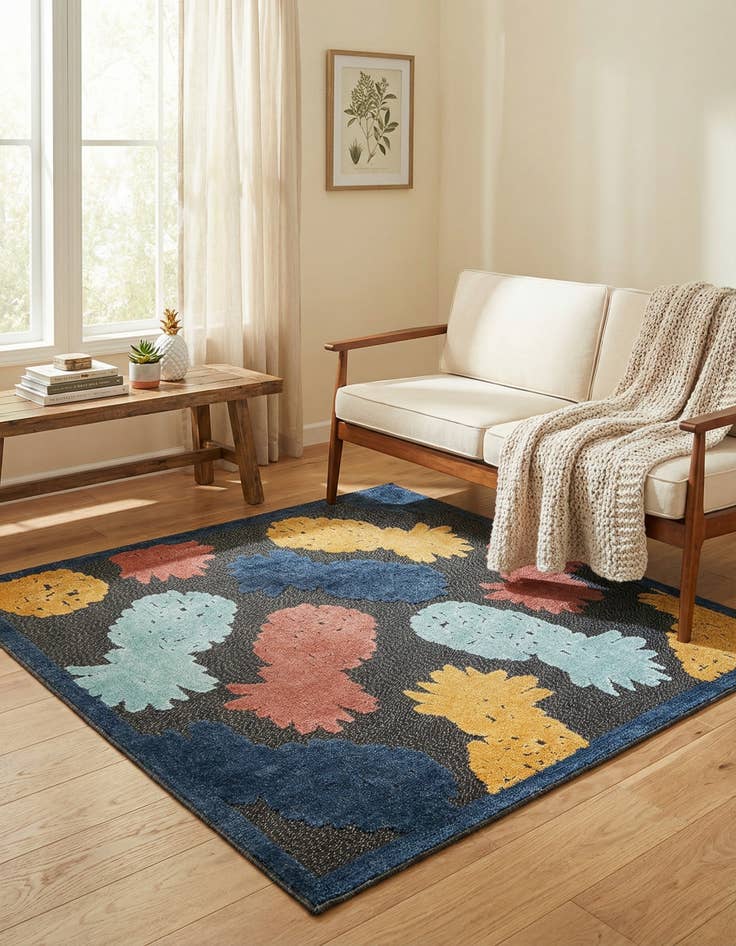 Detail image of 5' 3 x 5' 3 Washable Belize Indoor / Outdoor Square Rug