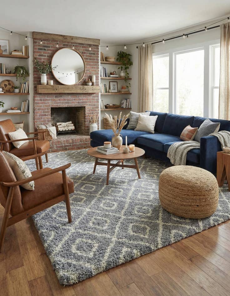 Detail image of 10' 8 x 14' Lattice Shag Rug