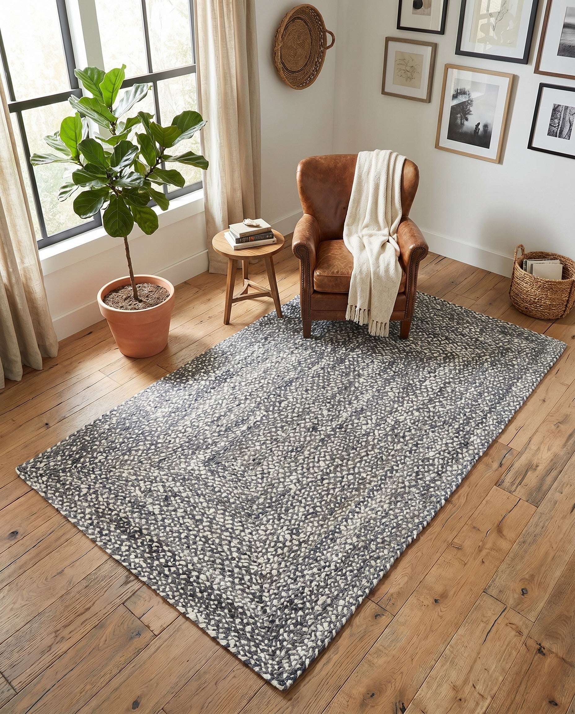 Gray Handmade Braided Chindi Rug