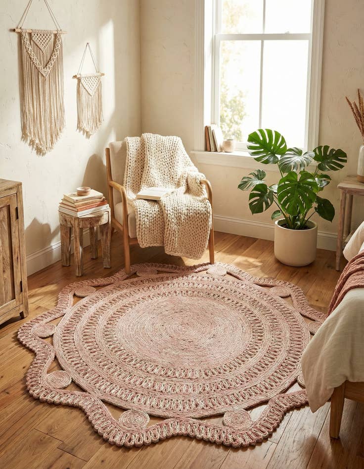 Detail image of 6' 1 x 6' 1 Handmade Braided Jute Round Rug