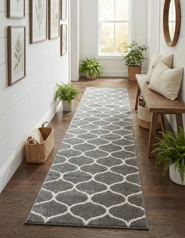 Detail image of 2' x 13' Trellis Frieze Runner Rug