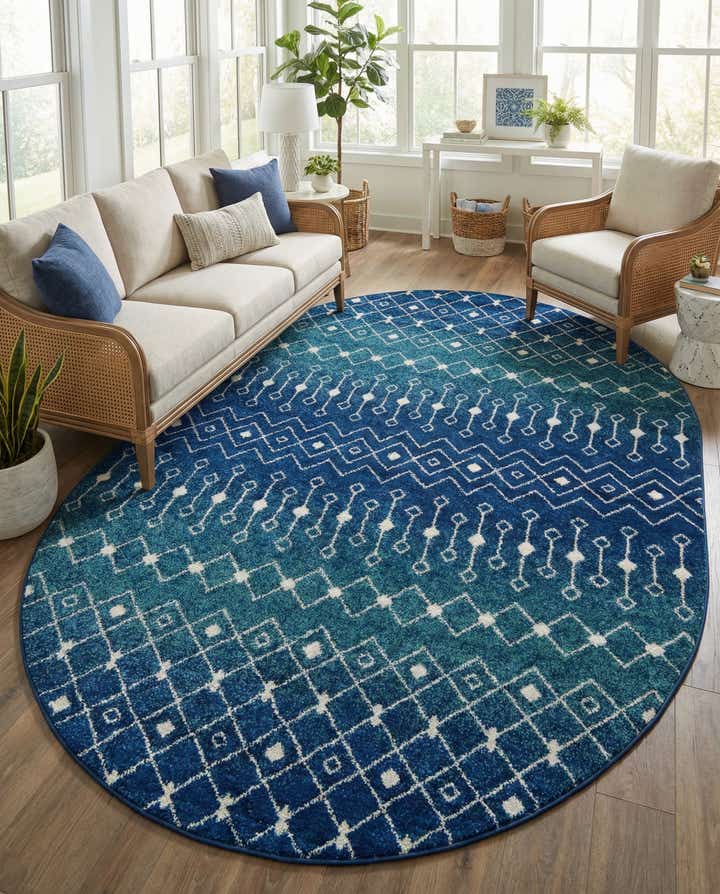 7' 10 x 10' Moroccan Trellis Oval Rug