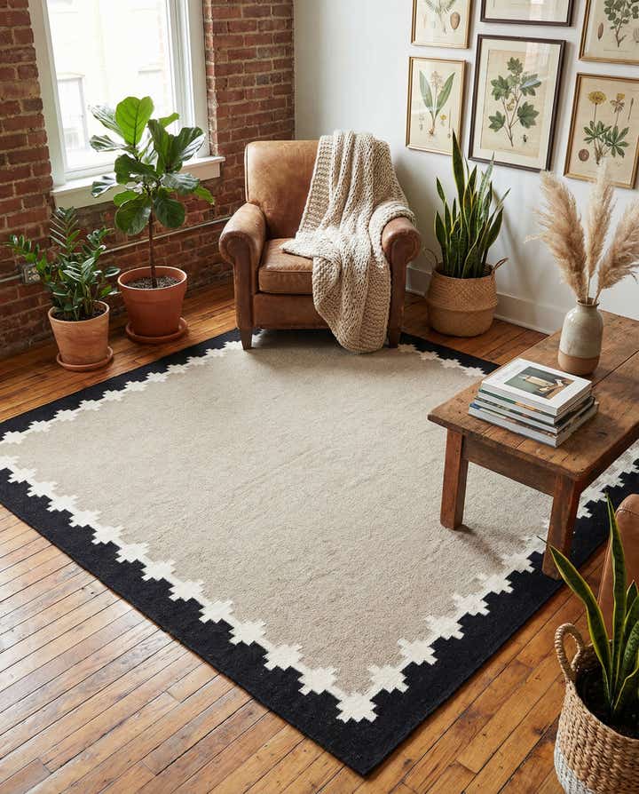 7' 10 x 7' 10 Hand Woven Kilim Wool Square Rug