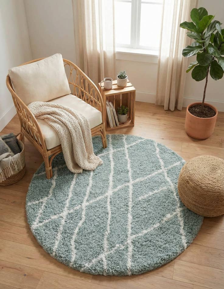 Detail image of 4' x 4' Soft Touch Shag Round Rug