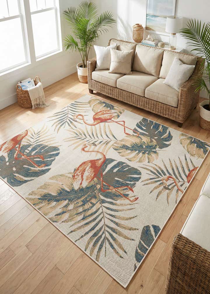 7' 10 x 7' 10 Easy-Clean Baja Indoor / Outdoor Square Rug