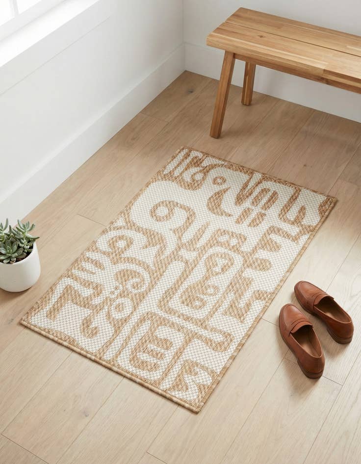 Detail image of 2' x 3' Easy-Clean Modern Indoor / Outdoor Rug