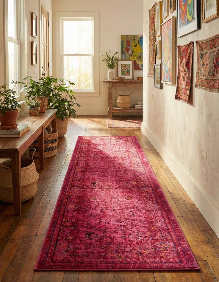 Detail image of 2' 7 x 10' Washable Fleur Runner Rug