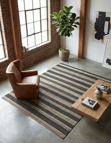 6' 2 x 7' 4 Hand Woven Kilim Modern Wool Square Rug