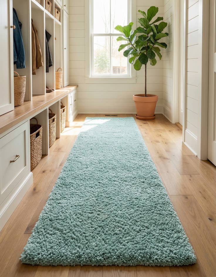 Detail image of  2' 7 x 10' Soft Solid Shag Runner Rug