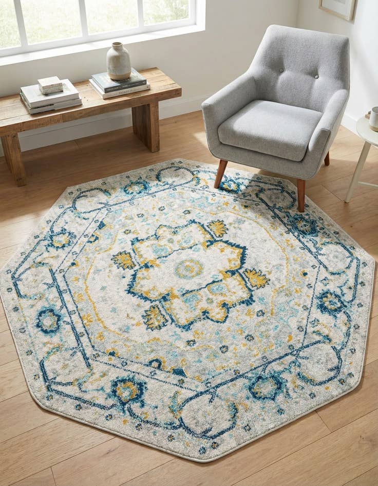 Detail image of 5' 3 x 5' 3 Madeline Vintage Octagon Rug