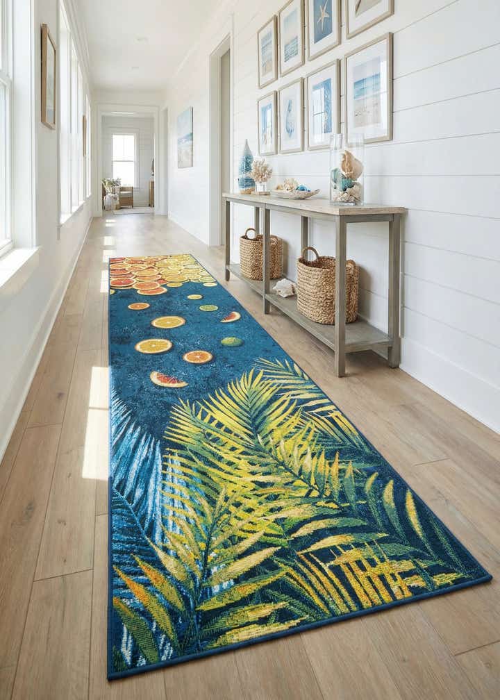 2' 7 x 12' Easy-Clean Coastal Indoor / Outdoor Runner Rug