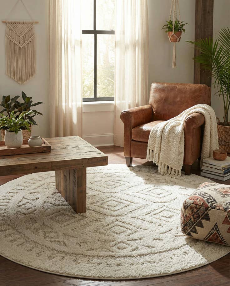 Detail image of 5' 3 x 5' 3 Boho Round Rug