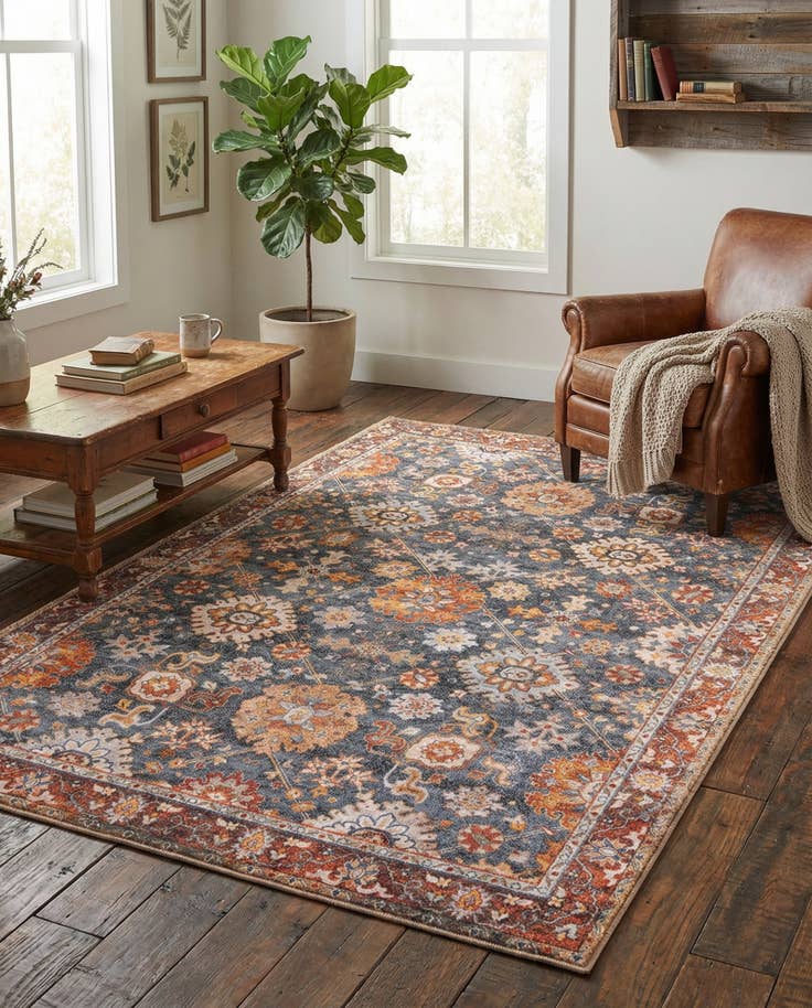 Detail image of 5' 1 x 8' Washable Timeless Rug