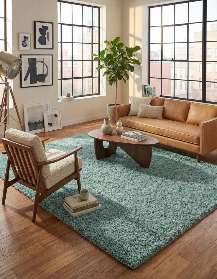 Detail image of 7' x 10' Comfort Solid Shag Rug