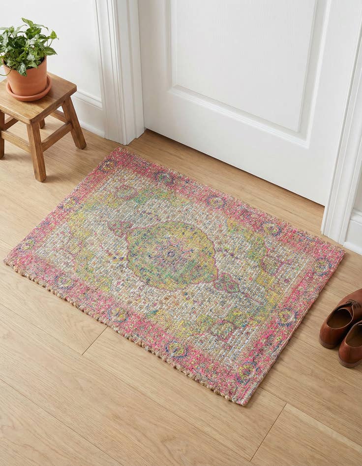 Detail image of 2' x 3' 1 Hand Woven Chenille Jute Rug