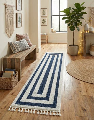 Blue Boho Runner Rug
