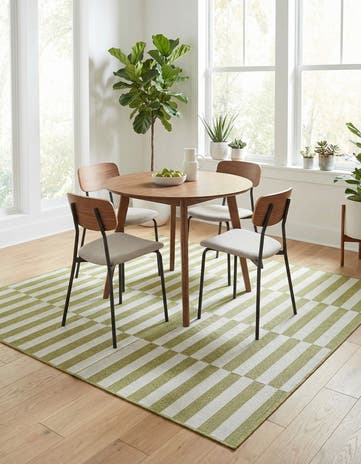 6' x 6' Easy-Clean Ribbon Indoor / Outdoor Square Rug