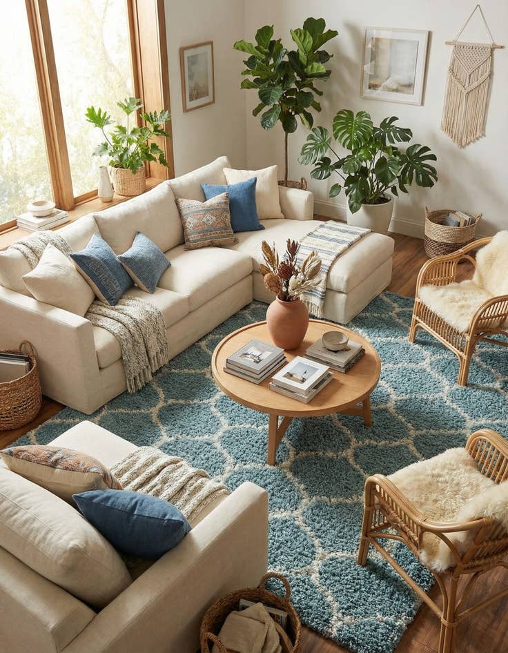 Detail image of 9' x 12' Trellis Shag Rug