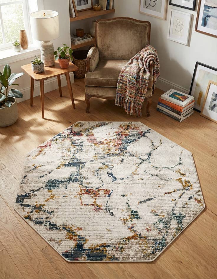 Detail image of 4' x 4' Gemstone Octagon Rug