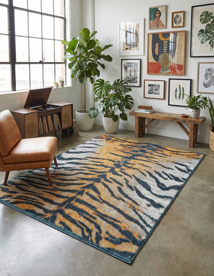 Detail image of 5' 3 x 8' Kamala Washable Rug