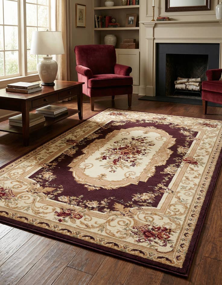 Detail image of 5' 3 x 8' Classic Aubusson Rug