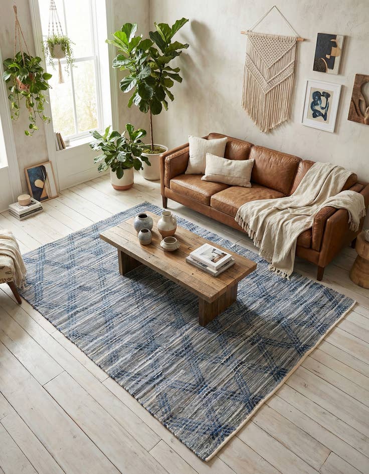 Detail image of 8' x 10' Hand Woven Chindi Cotton Rug