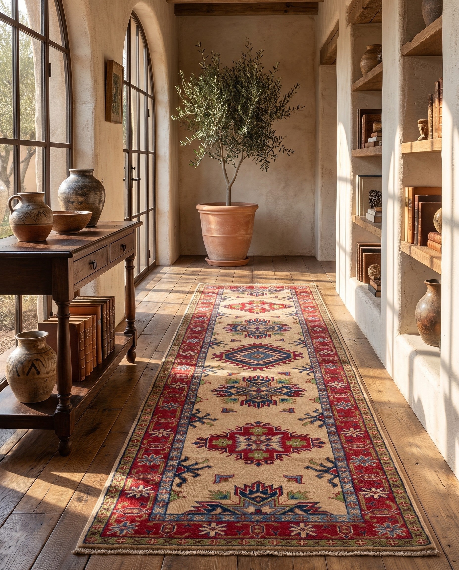 Detail image 3 of 10: 2' 10 x 8' 9 Hand Knotted Kazak Runner Rug