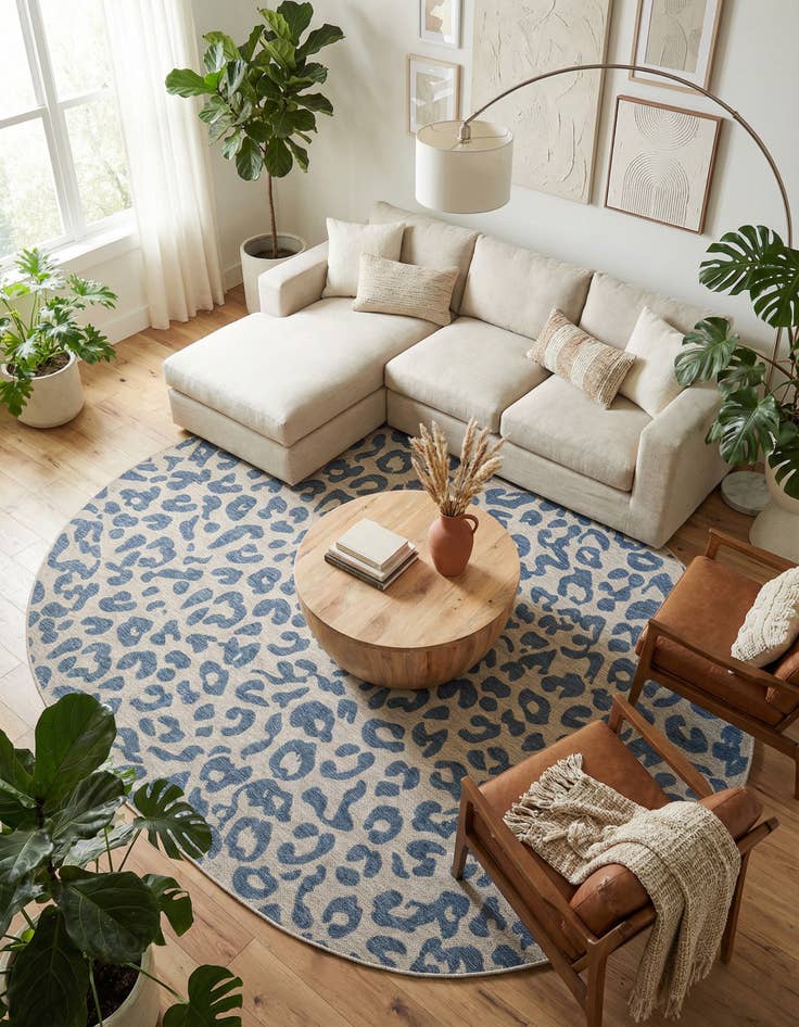 Detail image of  7' 10 x 10'  Washable Safari Indoor / Outdoor Oval Rug