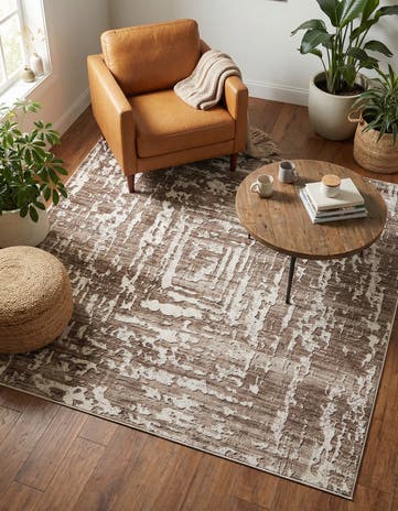 Chocolate Brown Hermitage Square Rug