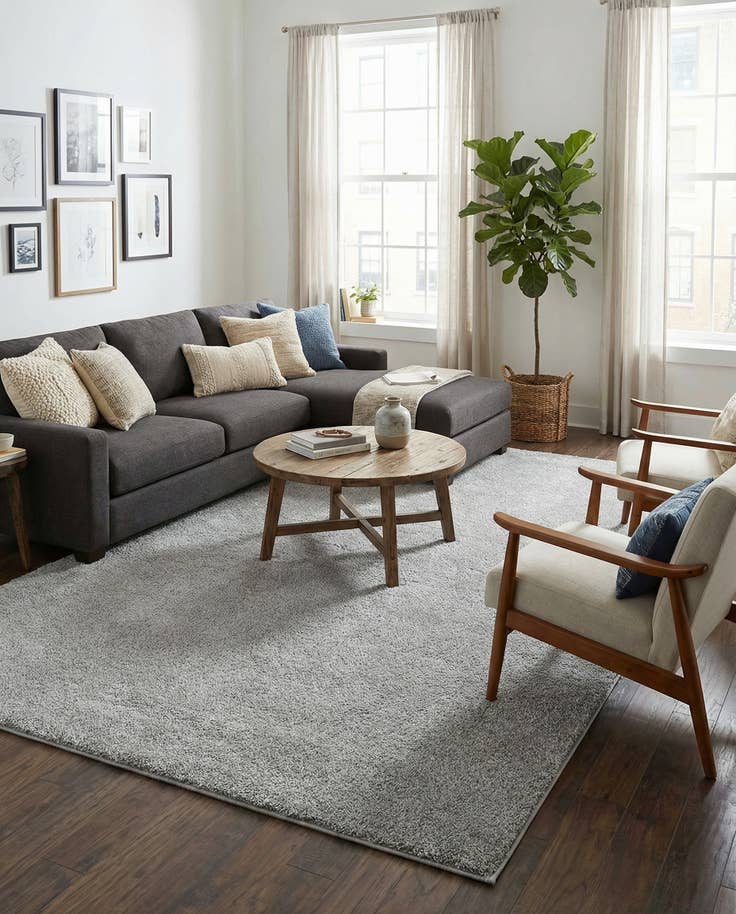 Detail image of 9' x 12' 2 Solid Shag Rug